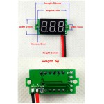 Voltmetru digital cu leduri albastre, 3.5 - 30 V, de culoare negru, cu 3 digit si 2 fire